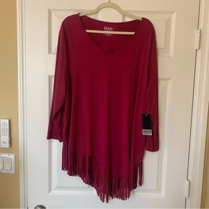 Investments‎ Slim Factor Long Sleeve Rich Red Blouse